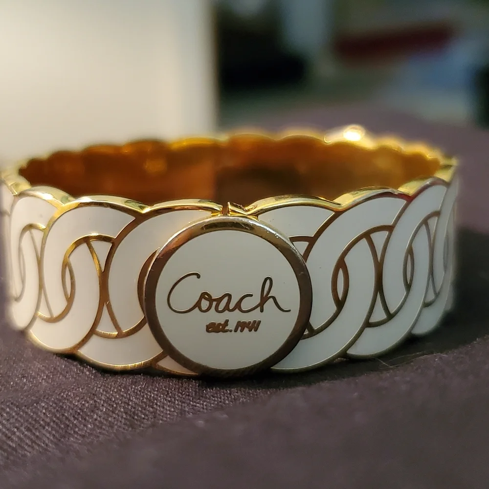 Coach | Jewelry | Coach Cream Gold Signature C Jacquard  display picture 3